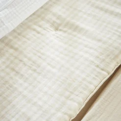 EMINZA Edredon gaze de coton (90 x 200 cm) Gaïa vichy Beige Sale