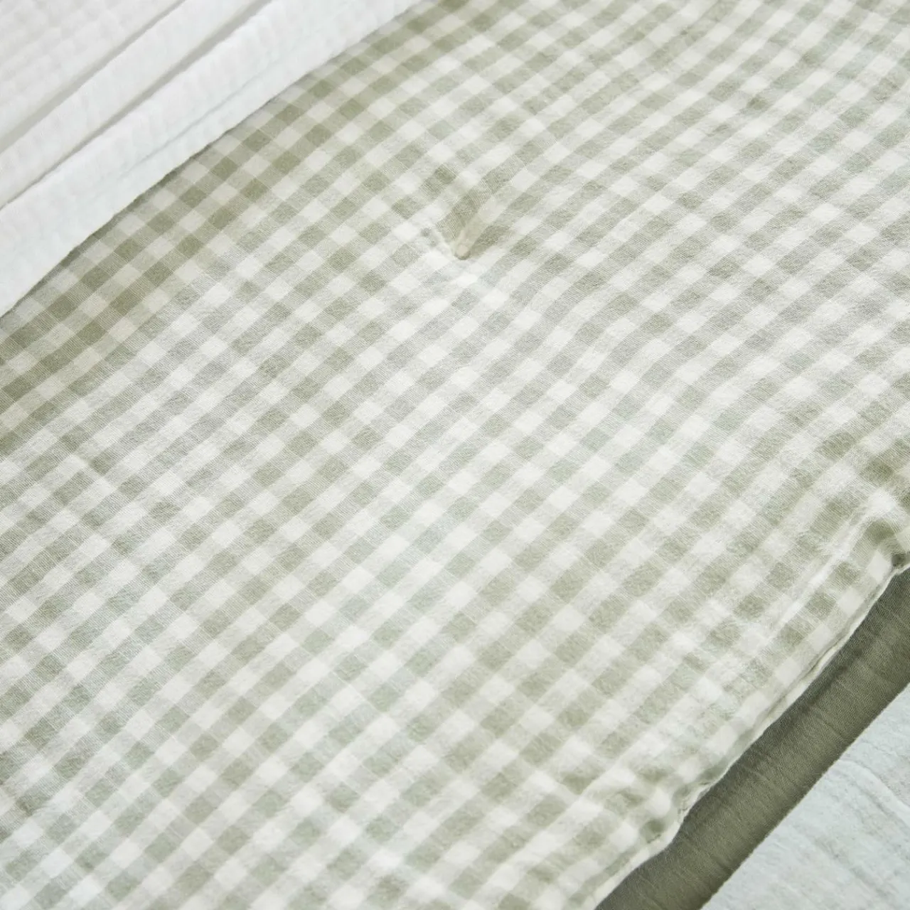 EMINZA Edredon gaze de coton (90 x 200 cm) Gaïa vichy Vert Eucalyptus Clearance
