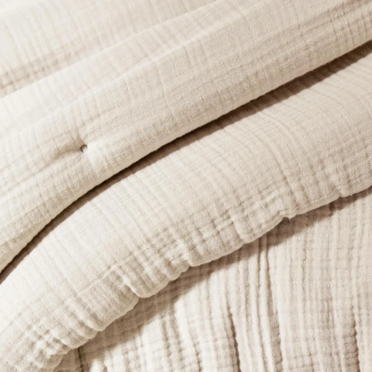 EMINZA Edredon quadruple gaze de coton (90 x 220 cm) Victoria x Gaïa pampa Beige New