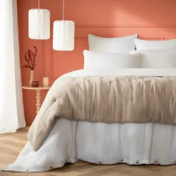 EMINZA Edredon quadruple gaze de coton (90 x 220 cm) Victoria x Gaïa Ficelle Sale