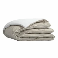 EMINZA Edredon réversible coton texturé et percale (90 x 220 cm) Alice Ecru Discount