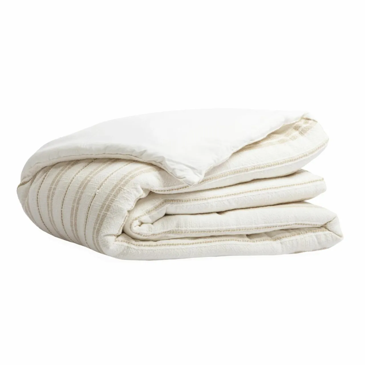 EMINZA Edredon réversible coton texturé et percale (90 x 220 cm) Alice Ficelle Discount
