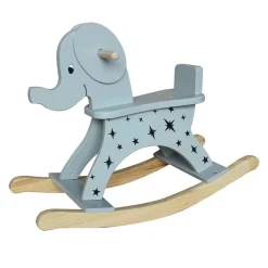 EMINZA Elephant à bascule bois (H53 cm) Stars Gris Hot