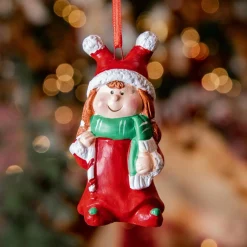 KAEMINGK Elfe de Noël à suspendre (H8 cm) Julia en et vert Rouge