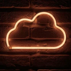 OSTARIA Enseigne lumineuse néon à piles (H18,7 cm) Nuage Blanc Best