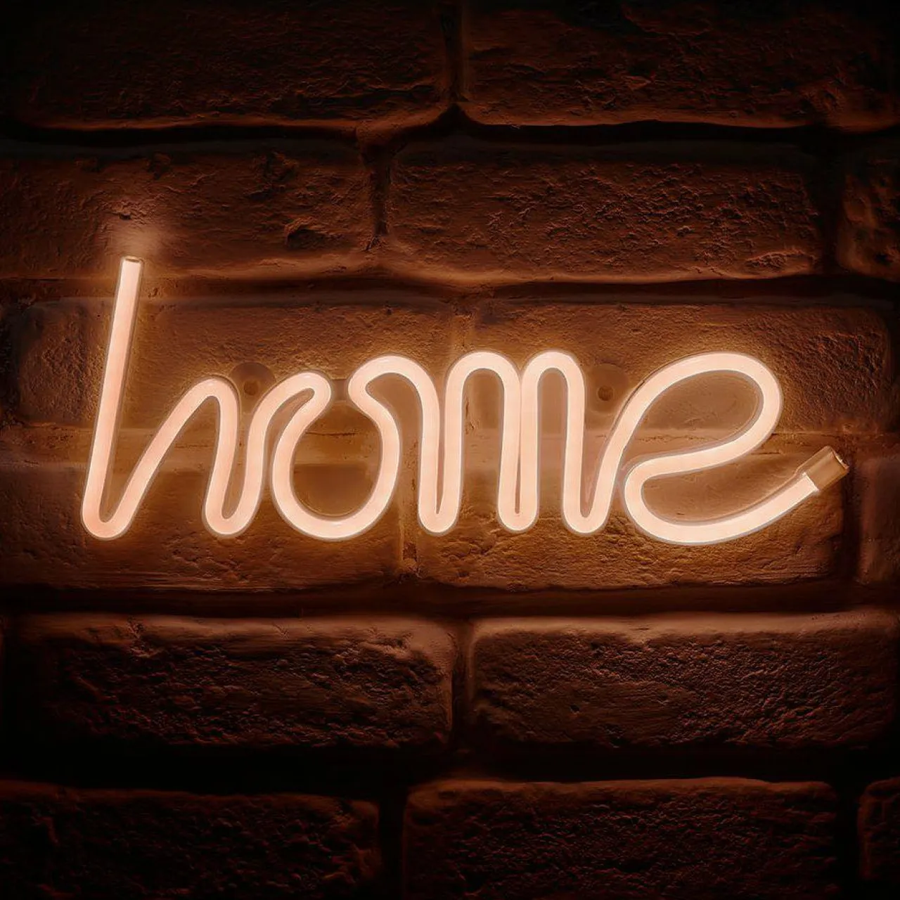 OSTARIA Enseigne lumineuse néon à piles (H13 cm) Home Blanc Best