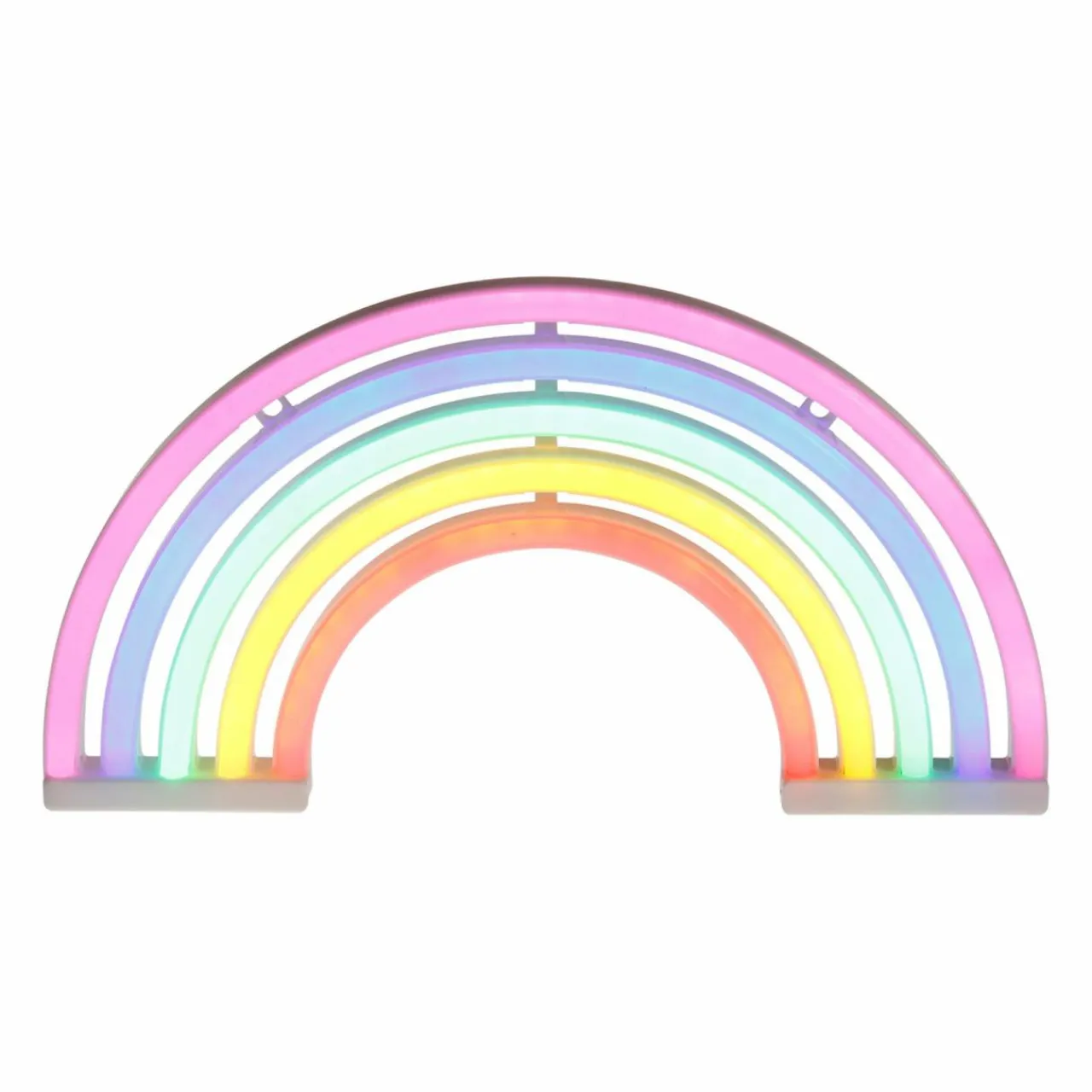 OSTARIA Enseigne lumineuse néon à piles (H16 cm) Arc en Ciel Multicolore Hot