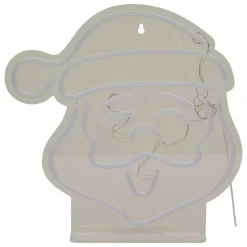 JJA Enseigne lumineuse USB (H35 cm) Néon Tête de Père Noël Multicolore Discount