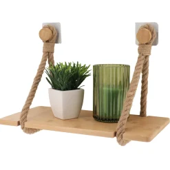 TENDANCE Etagère adhésive bambou (40 x H20 cm) Cordes Naturel Best