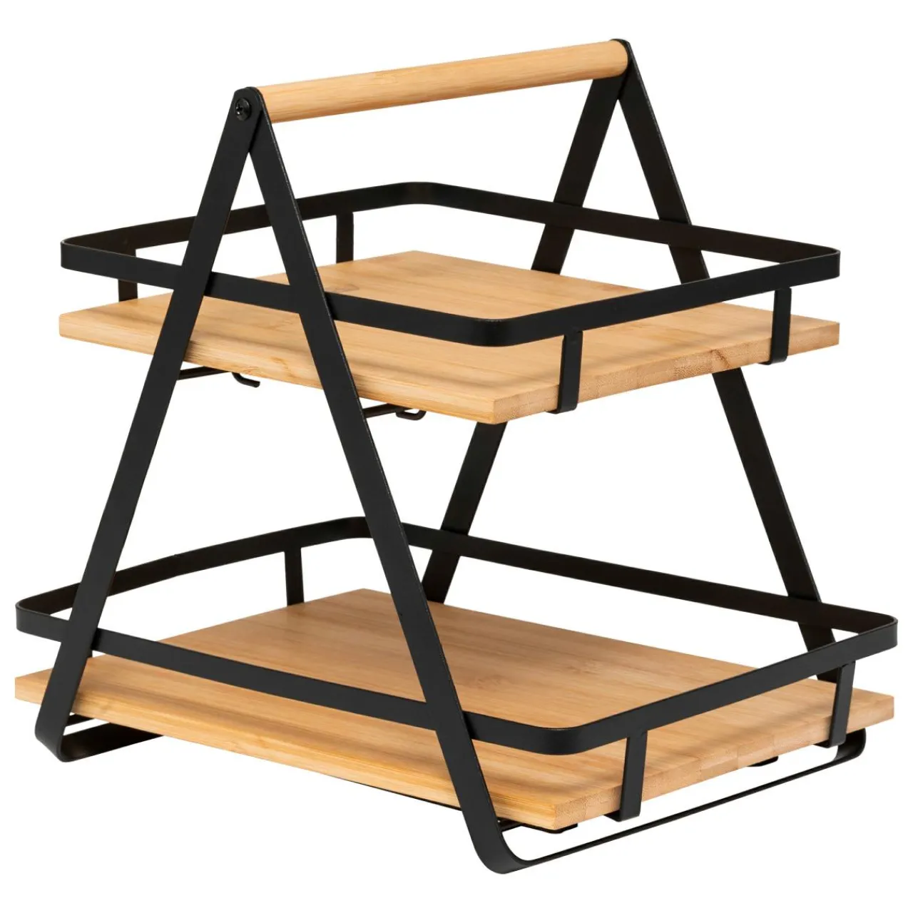 5 Five Simply Smart Etagère cuisine transportable en bois 2 niveaux avec anse (H29 cm) Ordera Noir Discount