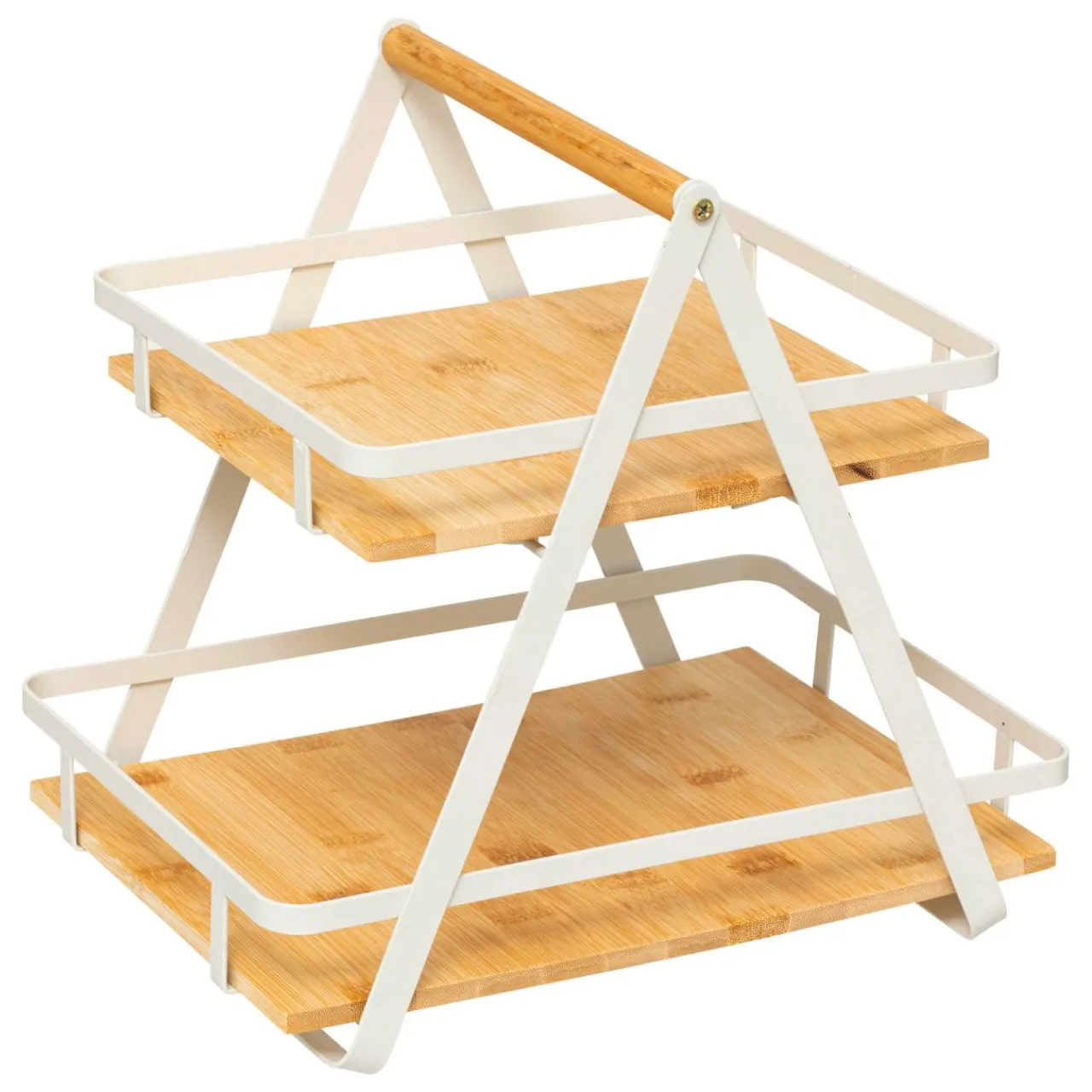 5 Five Simply Smart Etagère cuisine transportable en bois 2 niveaux avec anse (H29 cm) Ordera he Blanc New