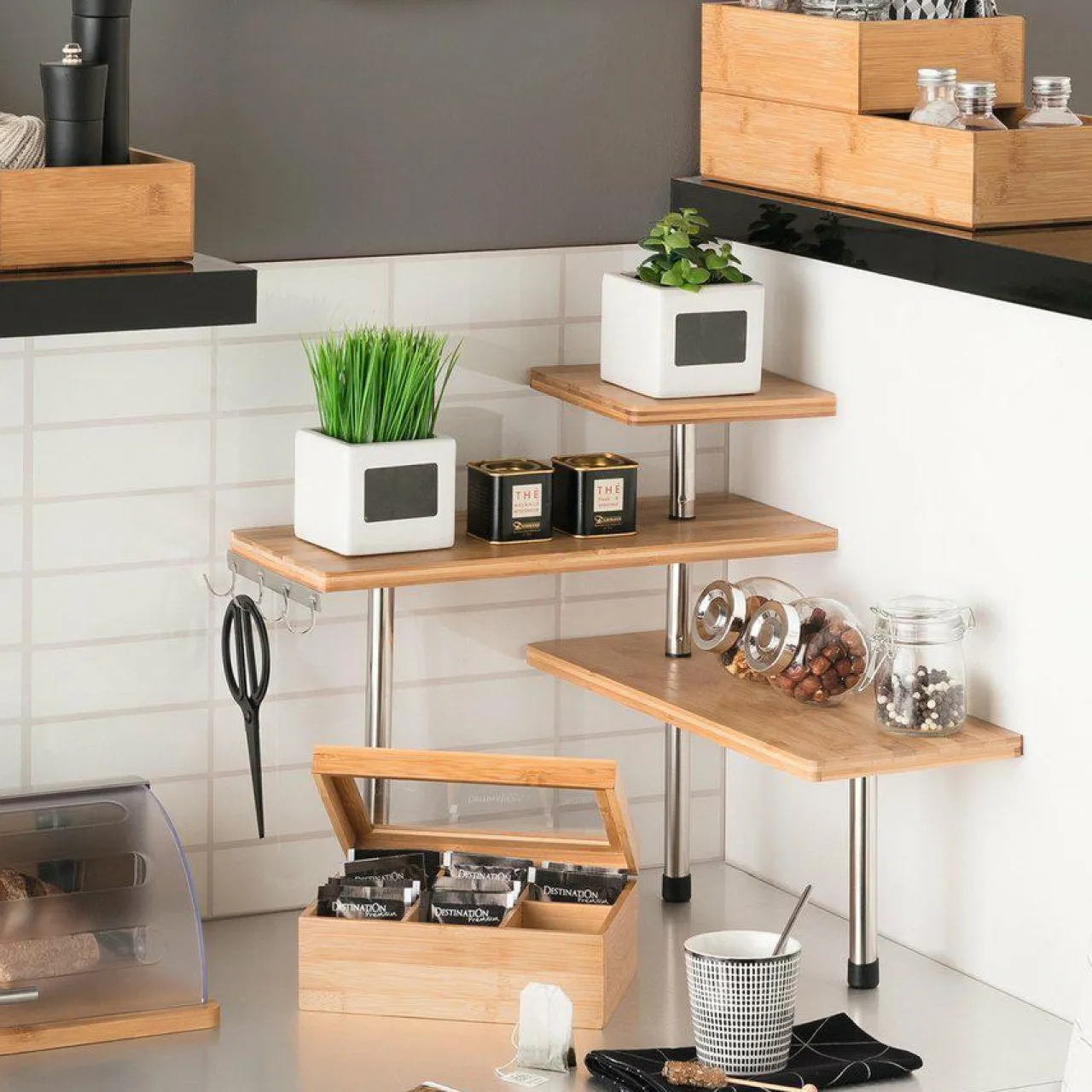 ATMOSPHERA Etagère d'angle (H39 cm) Vahina le Naturel