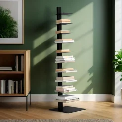 EMINZA Etagère de rangement 10 niveaux (H150 cm) Bibliothèque Book Noir Best