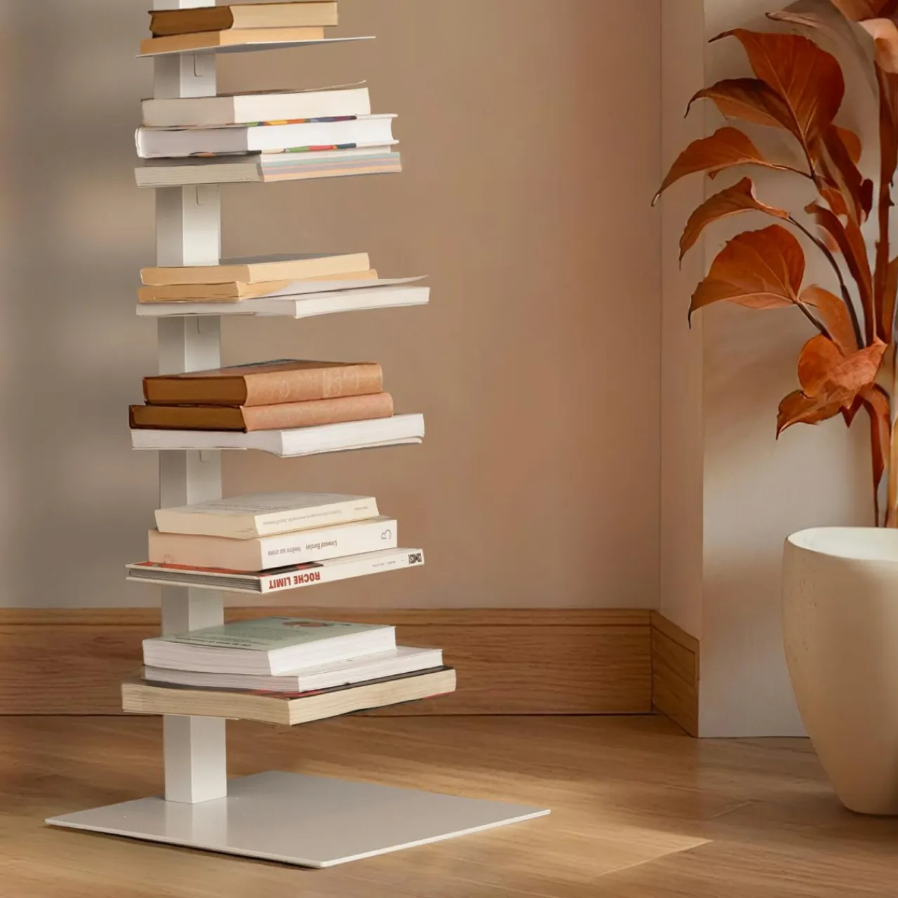 EMINZA Etagère de rangement 10 niveaux (H150 cm) Bibliothèque Book Blanc New