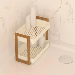 5 Five Simply Smart Etagère de salle de bain 2 niveaux (H35 cm) Natureo Blanc Best