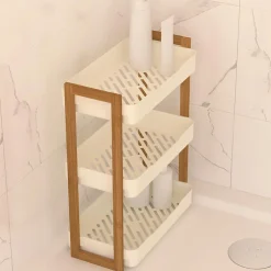 5 Five Simply Smart Etagère de salle de bain 3 niveaux (H45 cm) Natureo Blanc Outlet