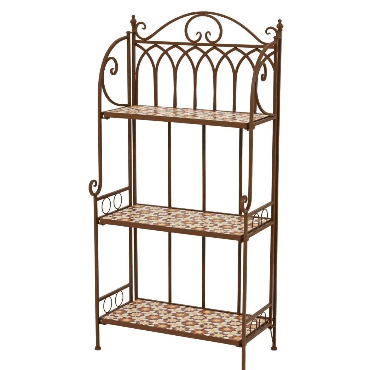 EMINZA Etagère à fleurs d'extérieur pliable en mosaïque (H118 cm) Madrid Marron Hot