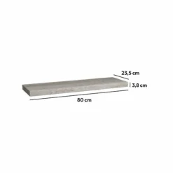 ATMOSPHERA Etagère murale en bois (80 cm) Fixy Gris chêne Gris clair Outlet