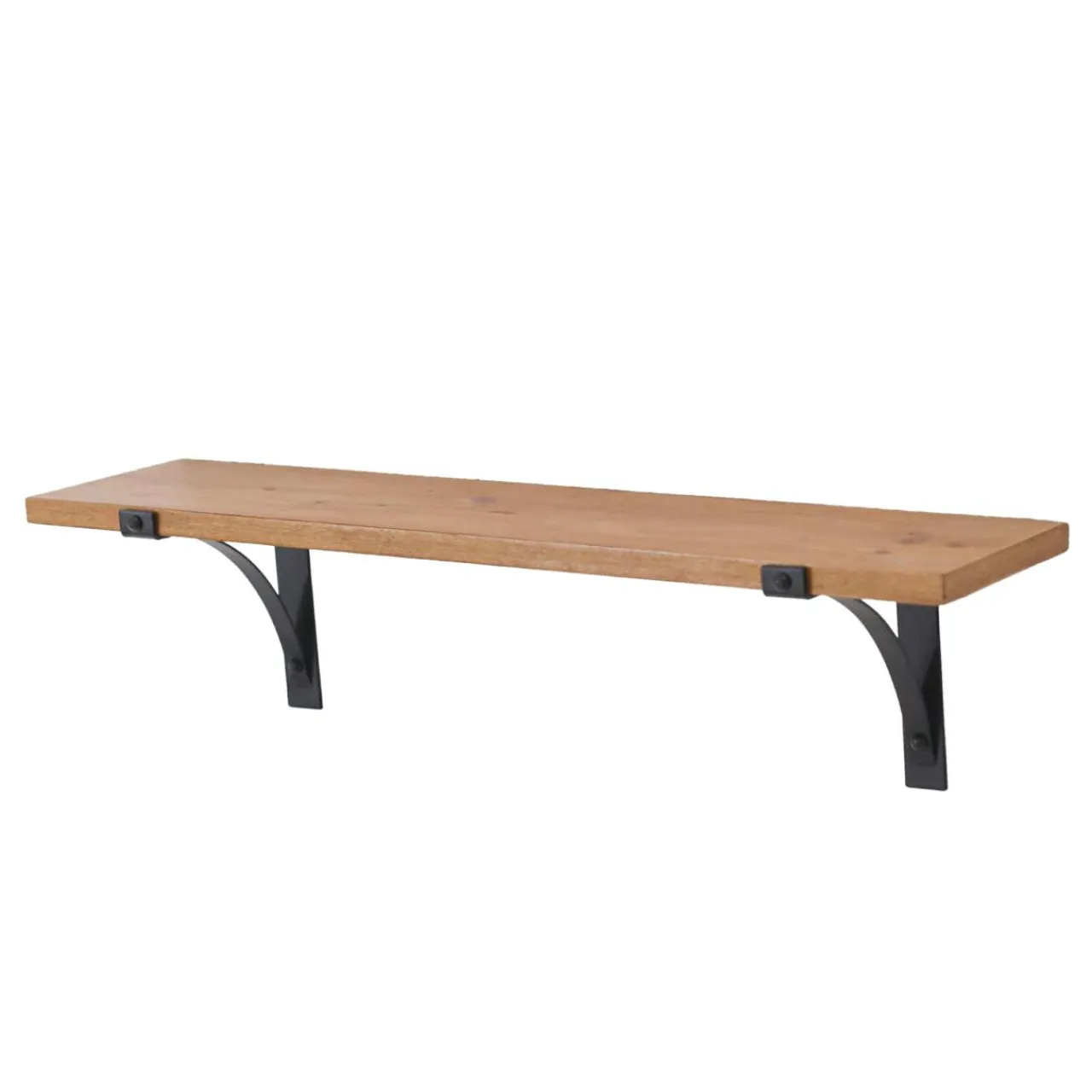 EMINZA Etagère murale en bois et métal (60 cm) Factory et naturel Noir New