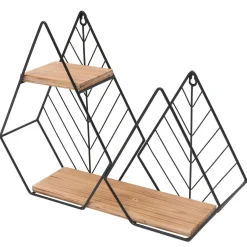 EMINZA Etagère murale en bois et métal (48 x H36 cm) Urban Loft Noir Hot