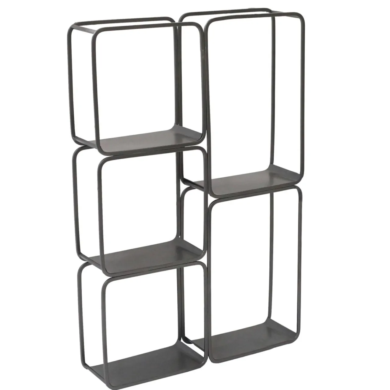 EMINZA Etagère murale en métal 5 niveaux (H 77cm) Rétro Gris Anthracite Sale