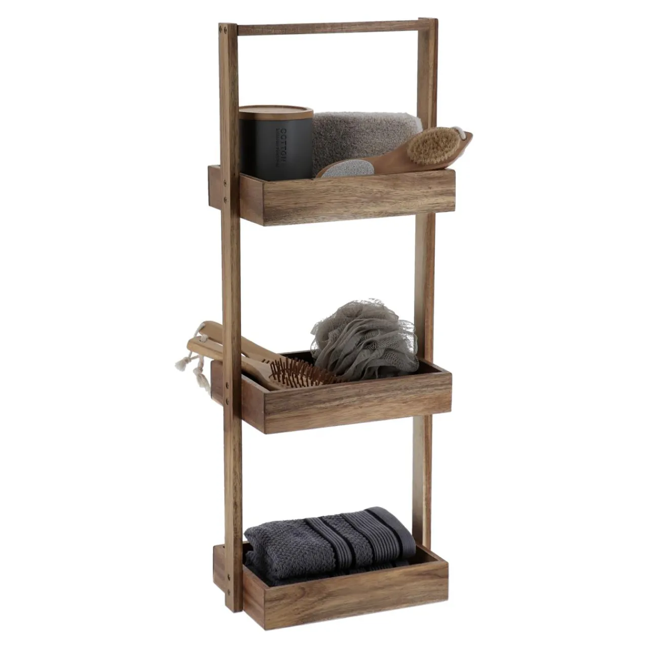 TENDANCE Etagère 3 niveaux bois d'acacia (H70 cm) Lina Marron Clearance