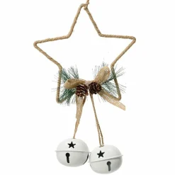 KAEMINGK Etoile de Noël à suspendre (H22 cm) Grelots Naturel New