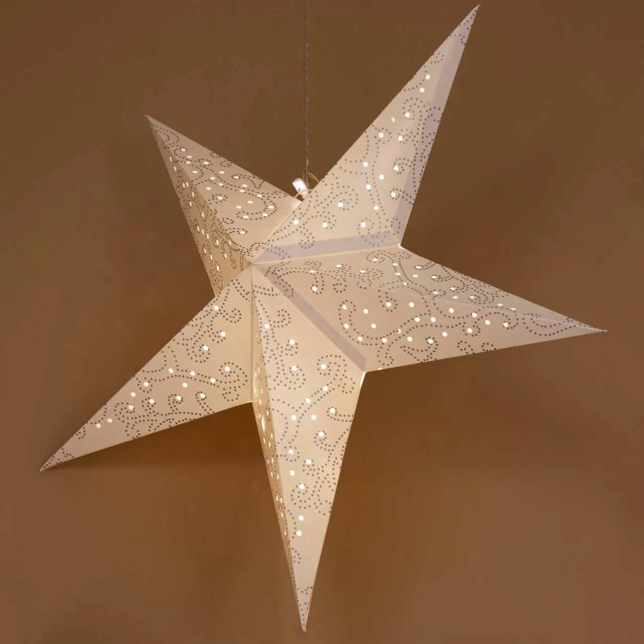 KAEMINGK Etoile lumineuse à suspendre (H60 cm) Origami Blanc et Blanc chaud Clearance