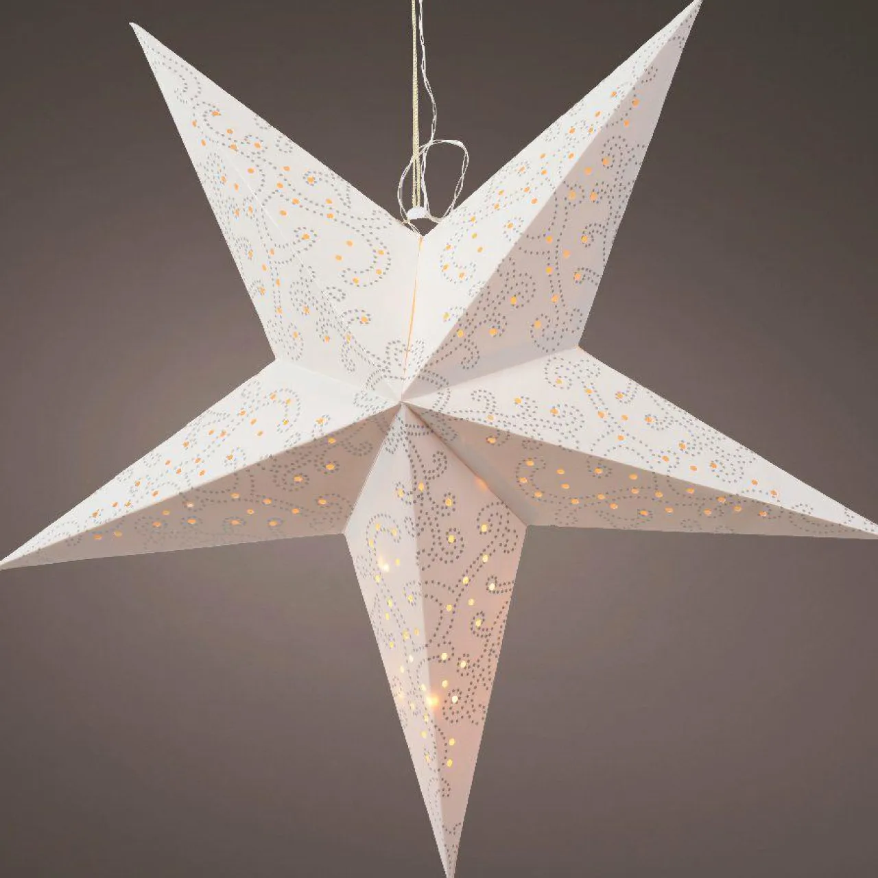 KAEMINGK Etoile lumineuse à suspendre (H60 cm) Origami Blanc et Blanc chaud Clearance