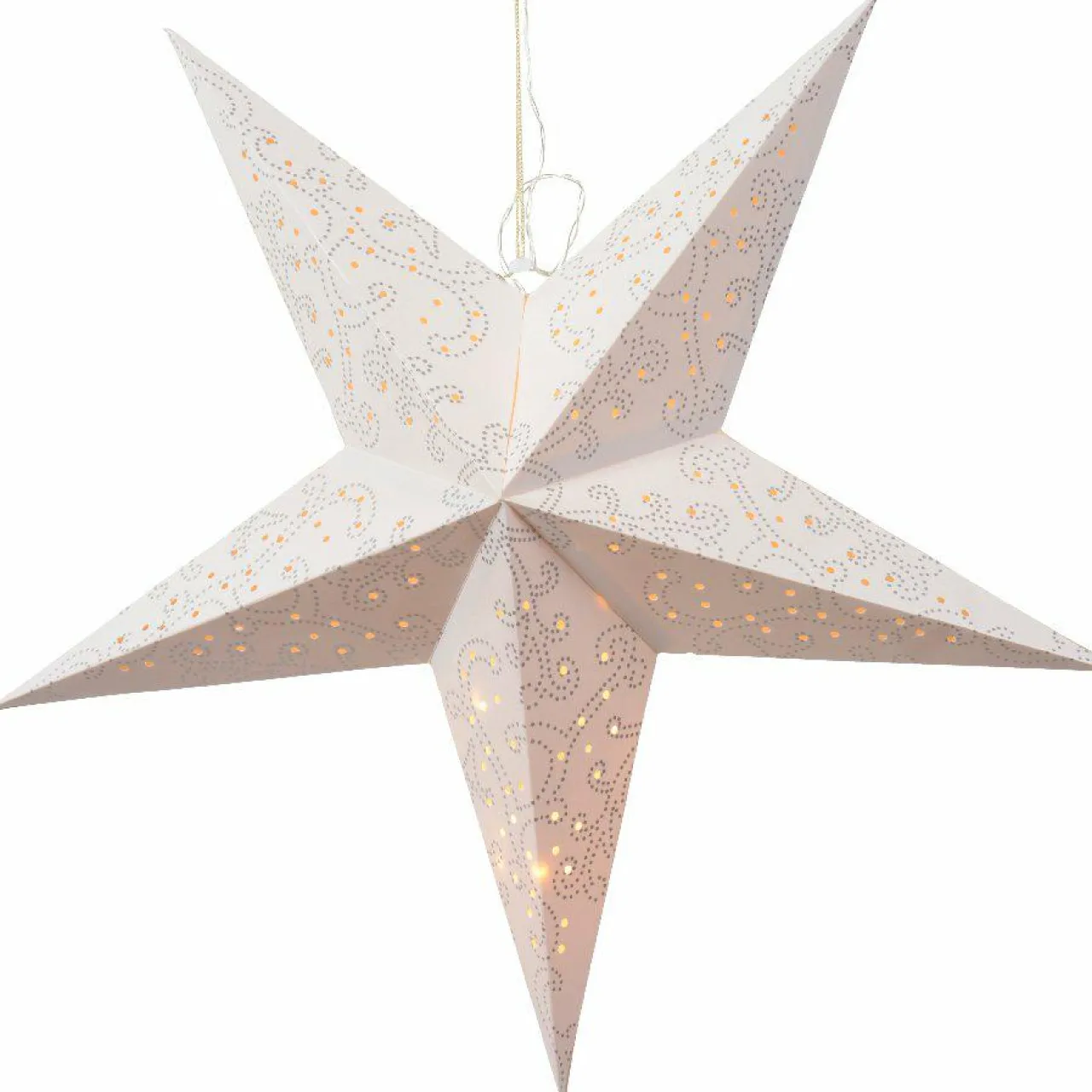KAEMINGK Etoile lumineuse à suspendre (H60 cm) Origami Blanc et Blanc chaud Clearance