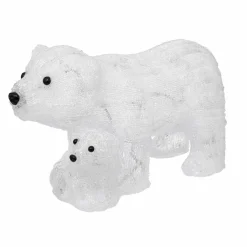 Feeric Lights & Christmas Famille d'ours polaire solaire 60 LED (H25 cm) Blanc froid Sale