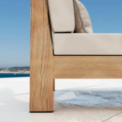 MOBELLIA Fauteuil d'angle de jardin bois d'acacia Bornéo Sable Sale