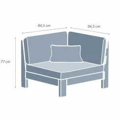 MOBELLIA Fauteuil d'angle de jardin bois d'acacia Bornéo Sable Sale