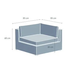 MOBELLIA Fauteuil d'angle de jardin en résine tressée Palma Gris et taupe Tressé Gris - Taupe Discount