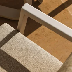 MOBELLIA Fauteuil de jardin aluminium Long Beach cendré Blanc New