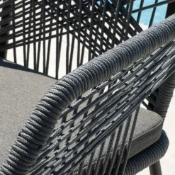#N/A Fauteuil de jardin empilable Seville - Gris New