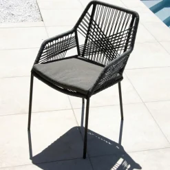#N/A Fauteuil de jardin empilable Seville - Gris New