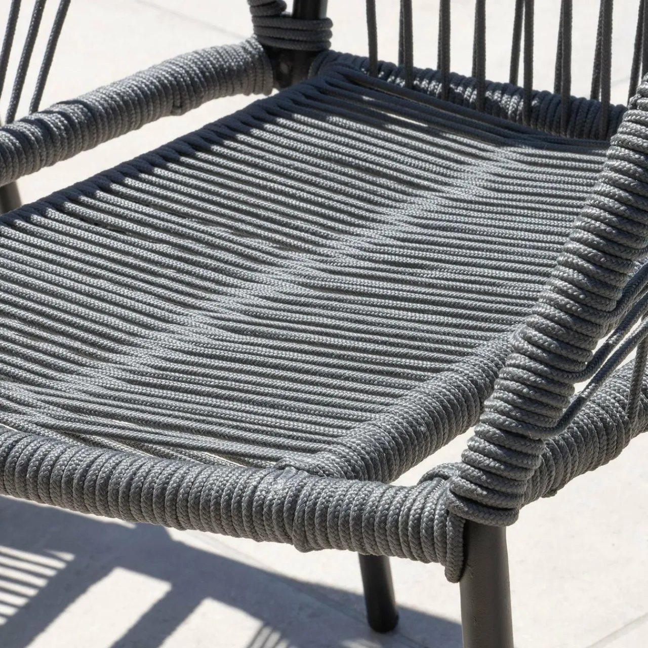 #N/A Fauteuil de jardin empilable Seville - Gris New