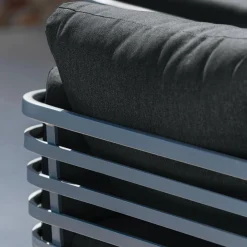 MOBELLIA Fauteuil de jardin en aluminium Monte Carlo Gris Anthracite Outlet