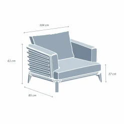 MOBELLIA Fauteuil de jardin en aluminium Monte Carlo Gris Anthracite Outlet