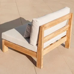 MOBELLIA Fauteuil de jardin en bois d'acacia Bornéo Sable Clearance