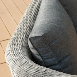 MOBELLIA Fauteuil de jardin en résine tressée Calvi Gris et gris foncé Tressé Gris - Anthracite Best