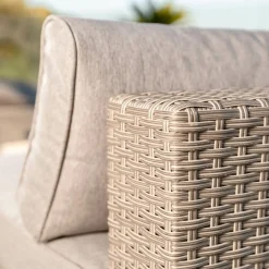 MOBELLIA Fauteuil de jardin en résine tressée Palma Gris et taupe Tressé Gris - Taupe New