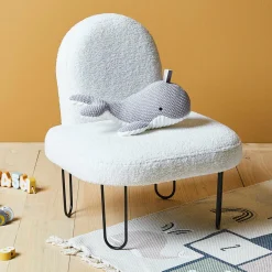 OSTARIA Fauteuil enfant bouclette (H50 cm) Augustin Blanc New