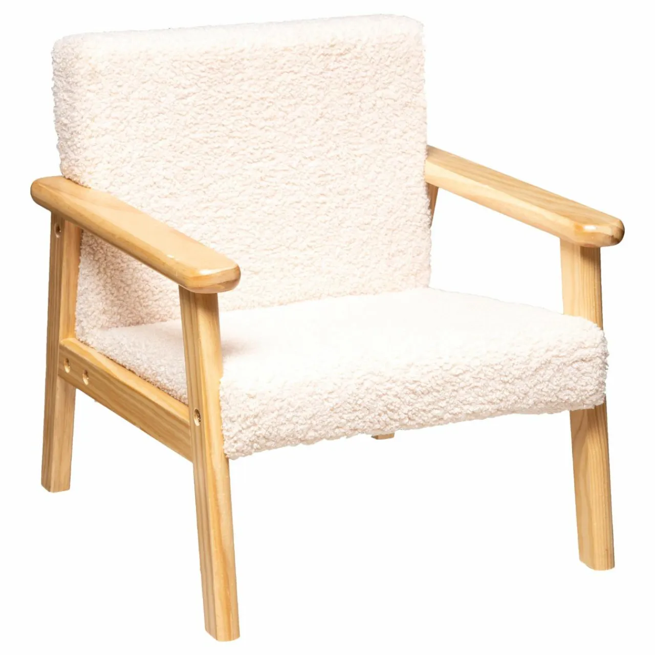 Atmosphera createur d'interieur for kids Fauteuil enfant bouclette (H46 cm) Basile Ecru Online