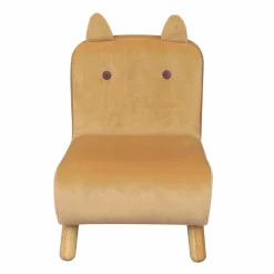 EMINZA Fauteuil velours enfant (H50 cm) Hippo Jaune ocre Clearance