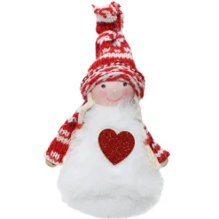 KAEMINGK Fée de Noël à suspendre (H12 cm) Maggie Cœur pailleté Rouge New