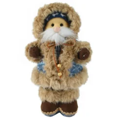 KAEMINGK Figurine de Noël (H32 cm) Esquimau douce fourrure Beige Hot
