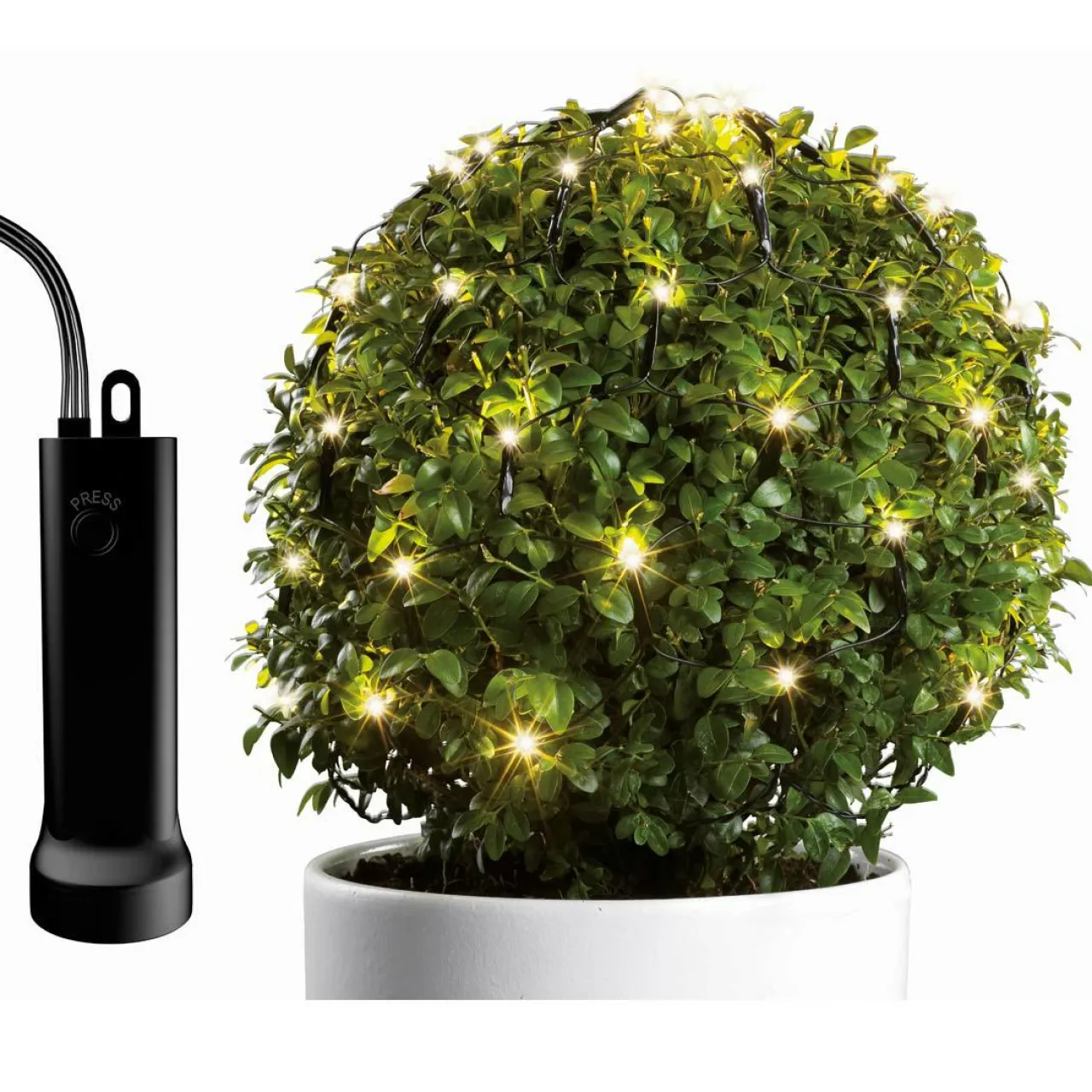 KAEMINGK Filet lumineux Durawise à piles D80 cm 128 LED Blanc chaud Clearance