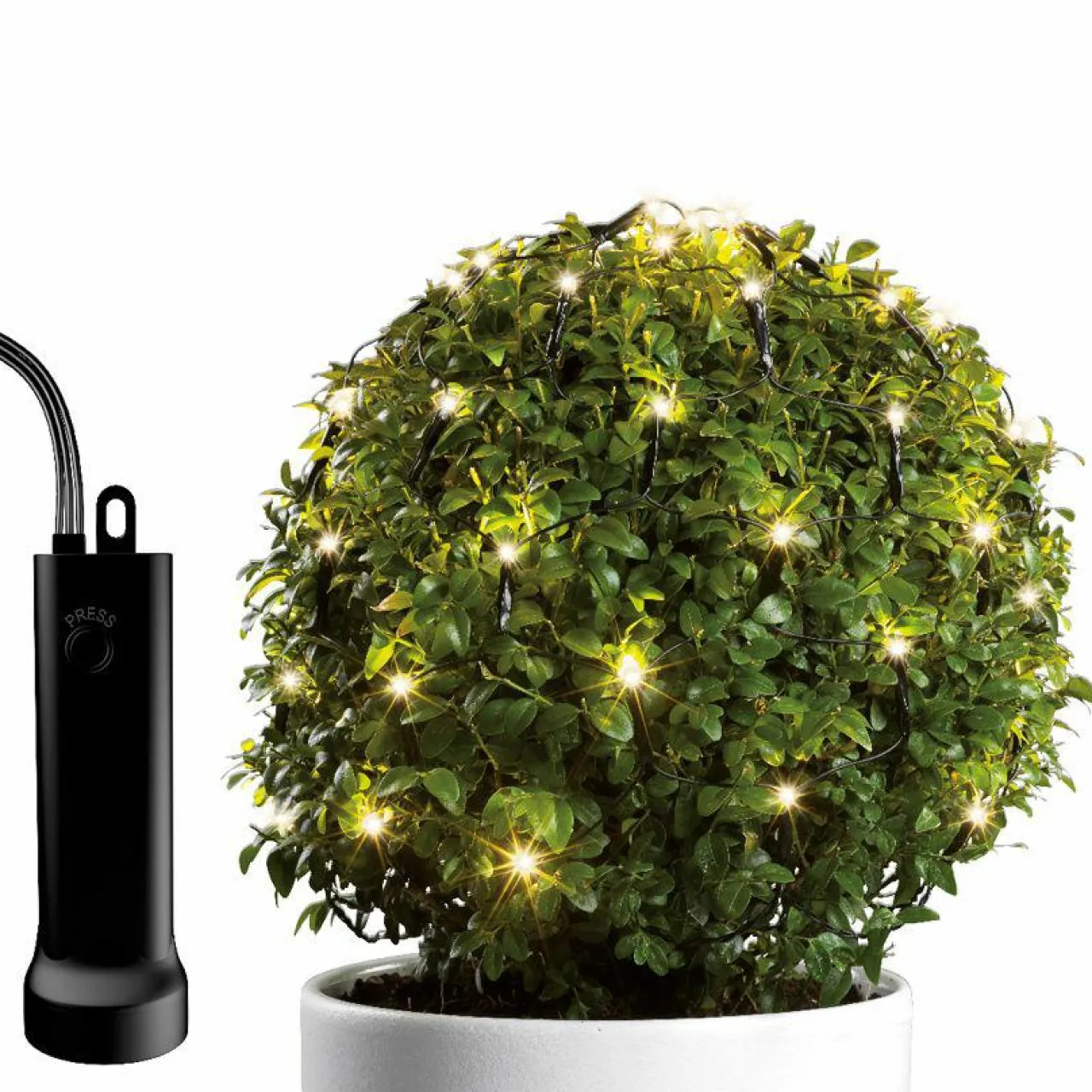 KAEMINGK Filet lumineux à piles D50 cm 84 LED Durawise Blanc chaud Discount